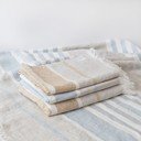 Zils lina pludmales pleds 140x170 cm Allure Stripe – Linen Tales