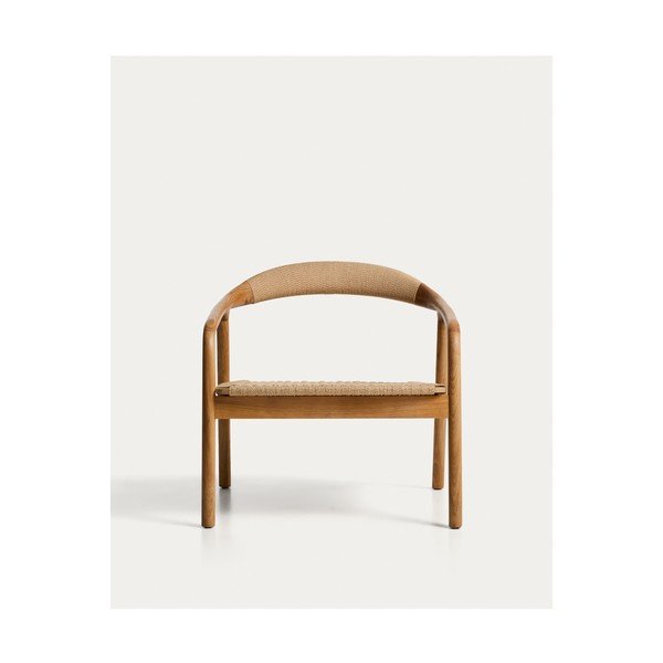 Dabīga toņa koka/bez mīkstās apdares atpūtas krēsls Derile – Kave Home-image-4