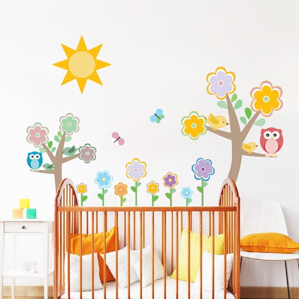Bērnu sienas uzlīmju komplekts Ambiance Flowers Tree