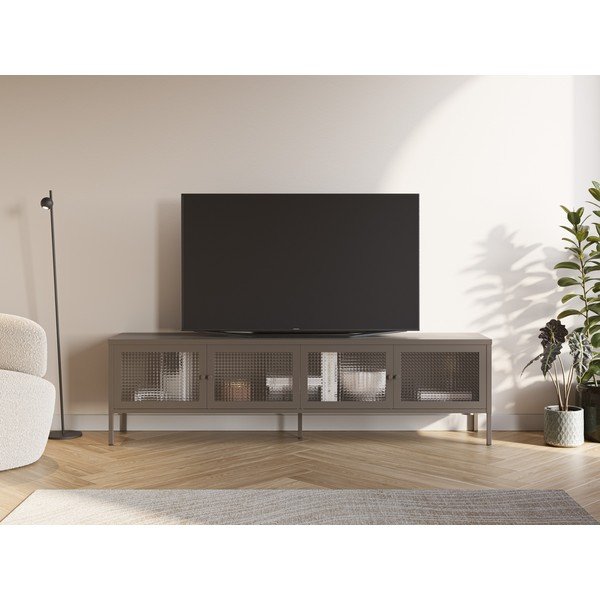 Pelēks metāla TV galdiņš 160x50x35 cm Layna – Marckeric-image-1