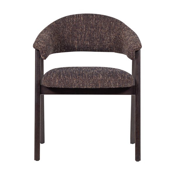 Tumši brūns polsterēts pusdienu krēsls ar roku balstiem Tunar – WOOOD-image-2