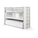 Balta divstāvu/izvelkama bērnu gulta ar veļas kasti un redelēm 90x200 cm Bonny – Vipack