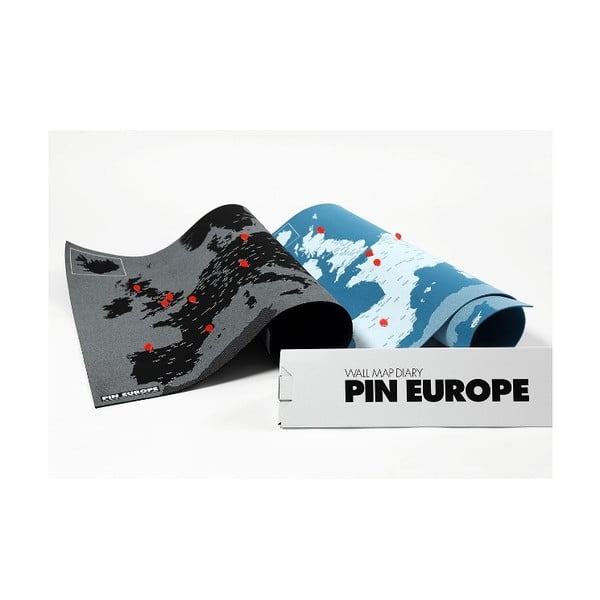 Melna Eiropas sienas karte Palomar Pin World, 100 x 80 cm-image-2