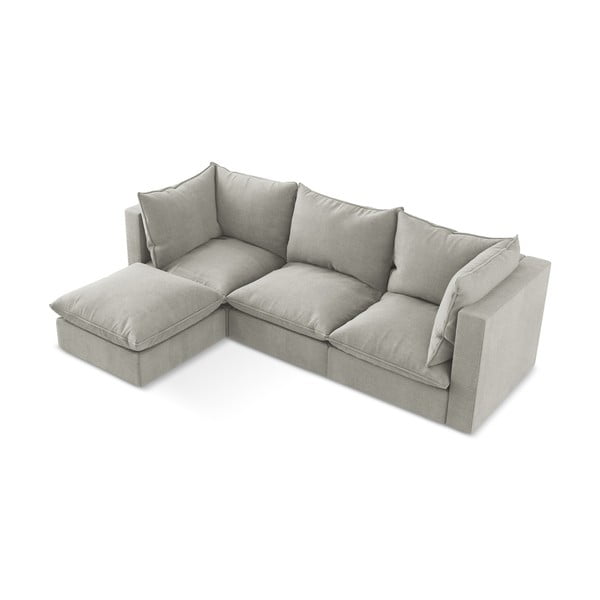 Gaiši pelēks stūra dīvāns (ar kreiso stūri/ar zvilni) Manao – Makamii-image-2