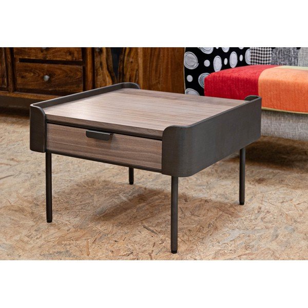 Brūns egles masīvkoka žurnālgaldiņš 60x60 cm Toronto – Mauro Ferretti-image-1