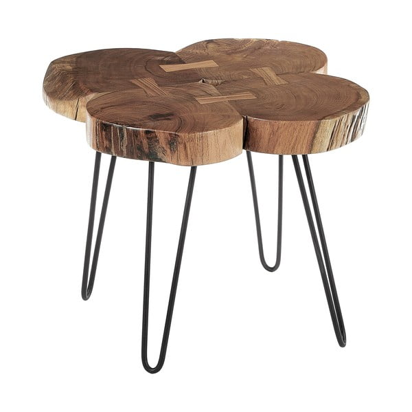 Sānu galdiņš ar akācijas koka galda virsmu 50x50 cm Nandri – Premier Housewares-image-2