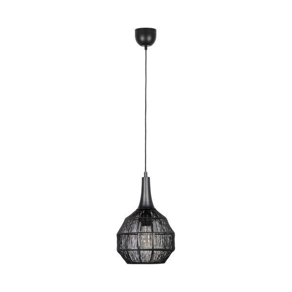 Matēti melna piekaramā lampa ar metāla abažūru Soraya – Trio