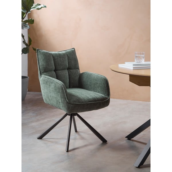 Zaļi polsterēti ēdamistabas krēsli (2 gab.) Marilla – Unique Furniture-image-1