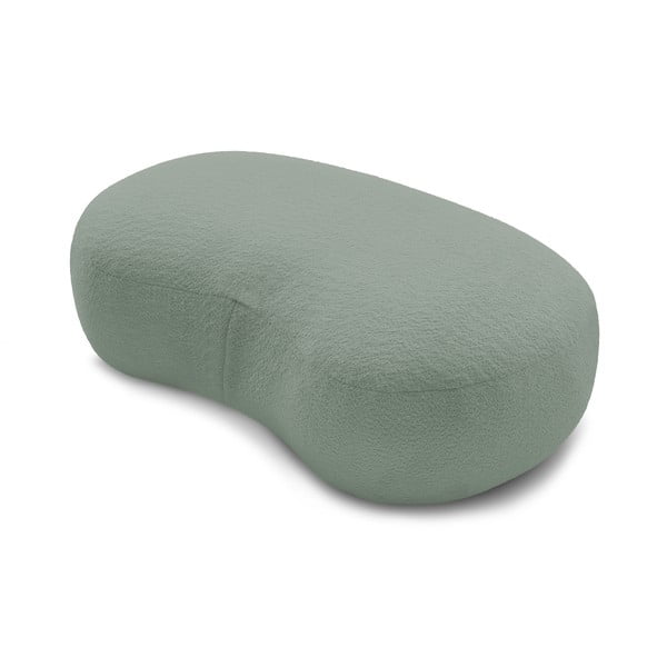 Gaiši zaļš buklē auduma pufs Saint-Germain – Bobochic Paris-image-4