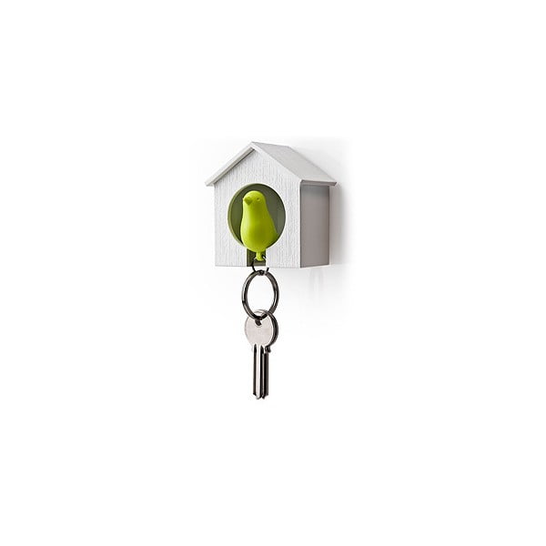 Balta atslēgu piekariņš ar zaļu atslēgu piekariņu Qualy Sparrow