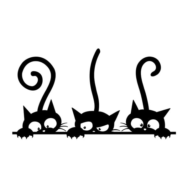 3 uzlīmju komplekts Ambiance Funny Cats Trio, 20 x 35 cm-image-2