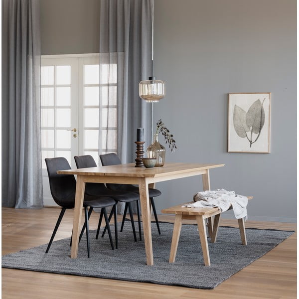 Koka ēdamistabas sols ar ozolkoka imitāciju Rowico Melfort, 144 x 38 cm-image-1