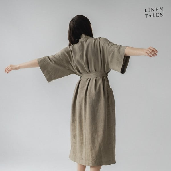 Haki lina halāts izmērs L/XL Summer – Linen Tales-image-3