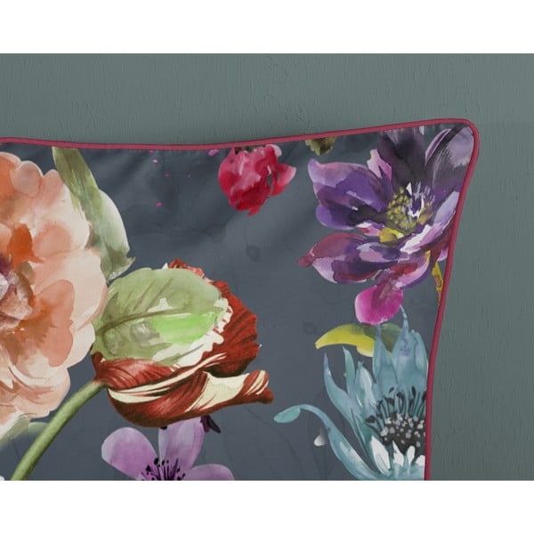 Antracīta pelēka divguļamā gultas veļa no kokvilnas satīna 240x220 cm Parma – Descanso-image-3