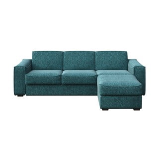 Tirkīzzils stūra izvelkamais dīvāns Mesonica Munro, labais stūris, 308 cm