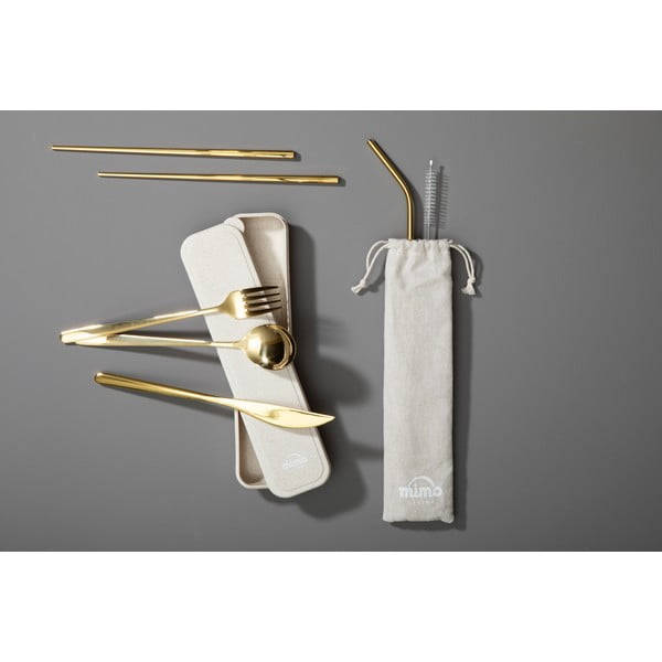 Zelta krāsas nerūsējošā tērauda galda piederumi (6 gab.) Mimo – Premier Housewares-image-1