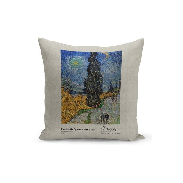 Spilvens ar pildījumu Kate Louise van Gogh Road, 43 x 43 cm