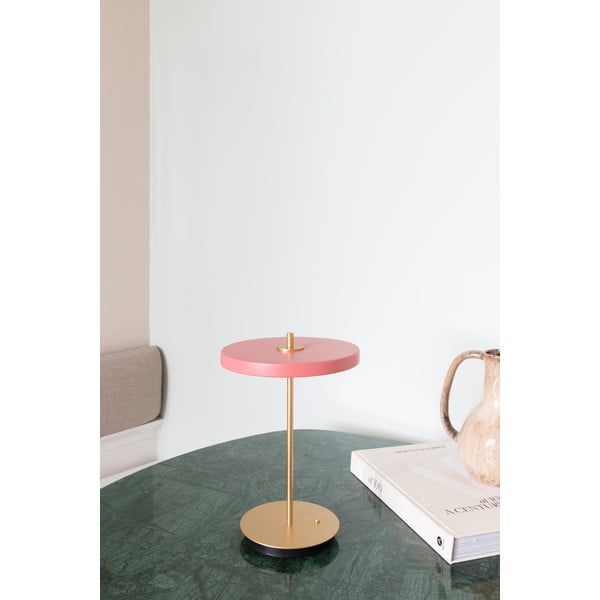 Rozā LED galda lampa ar regulējamu spilgtumu un metāla abažūru (augstums 31 cm) Asteria Move – UMAGE-image-4