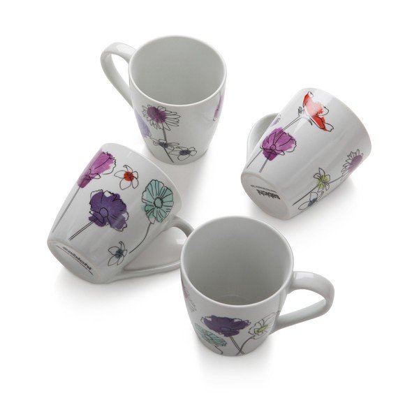4 porcelāna krūžu komplekts Aster, 330 ml-image-1
