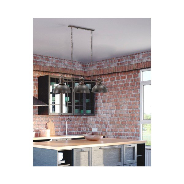 Melna piekaramā lampa ar 3 abažūriem Mauro Ferretti Industry-image-3