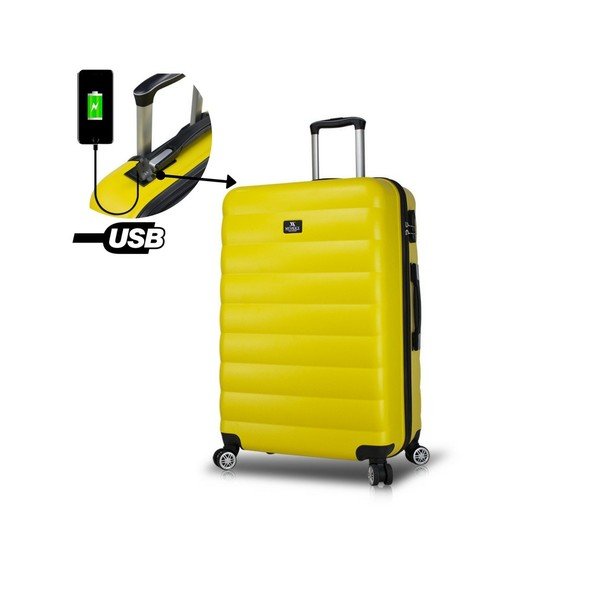 Dzeltens čemodāns ar USB portu My Valice COLORS RESSNO Pilot Suitcase-image-2
