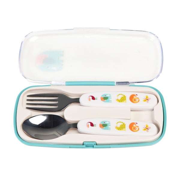 Krēmkrāsas nerūsējošā tērauda bērnu galda piederums (2 gab.) Wild Wonders – Rex London