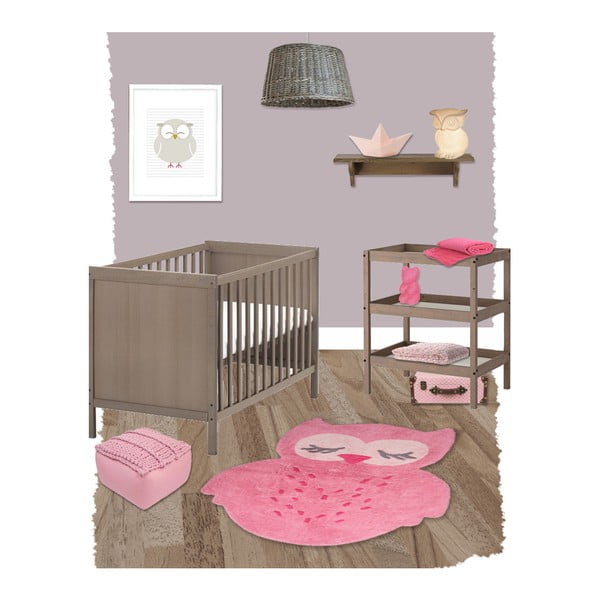 Bērnu rozā ar rokām darināts pufs Nattiot Neo-image-2