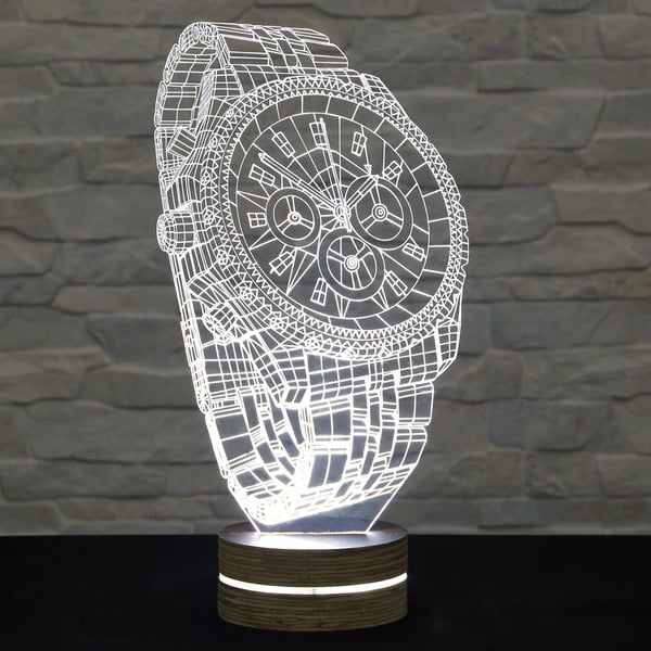 3D galda lampas pulkstenis