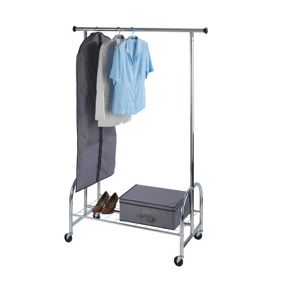 Sudraba krāsas metāla pārvietojams drēbju pakaramais statīvs Profi – Wenko-image-2