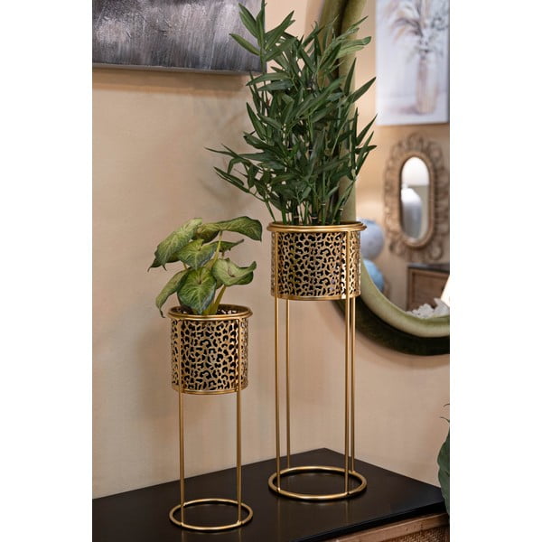 Metāla puķu podu statīvi (2 gab.) ø 17 cm (augstums 46 cm) Nat – Mauro Ferretti-image-1