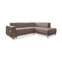 Brūns salokāms/ar uzglabāšanas vietu stūra dīvāns (ar labo stūri/L veida) Classy Sophie – Miuform