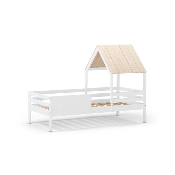 Balta bērnu gulta mājas formā 90x190 cm Valka – Marckeric-image-2