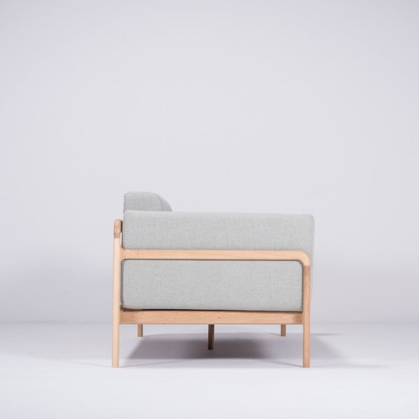 Zili pelēks dīvāns ar ozolkoka konstrukciju Gazzda Fawn, 210 cm-image-2