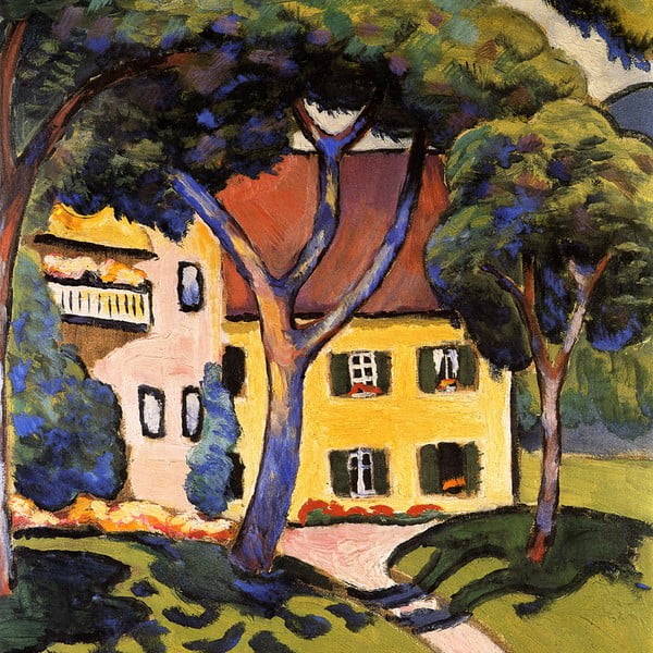 Gleznas reprodukcija August Macke – House in a Landscape, 60 x 60 cm