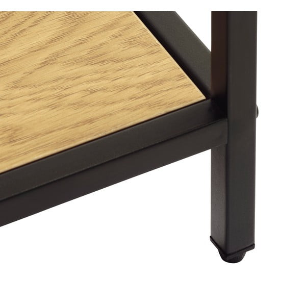 Melns/dabīga toņa grāmatplaukts ar ozolkoka imitāciju 80x180x35 cm Altino – Unique Furniture-image-3