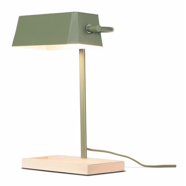 Galda lampa ar metāla abažūru zaļā/dabīgā tonī (augstums 40 cm) Cambridge – it's about RoMi