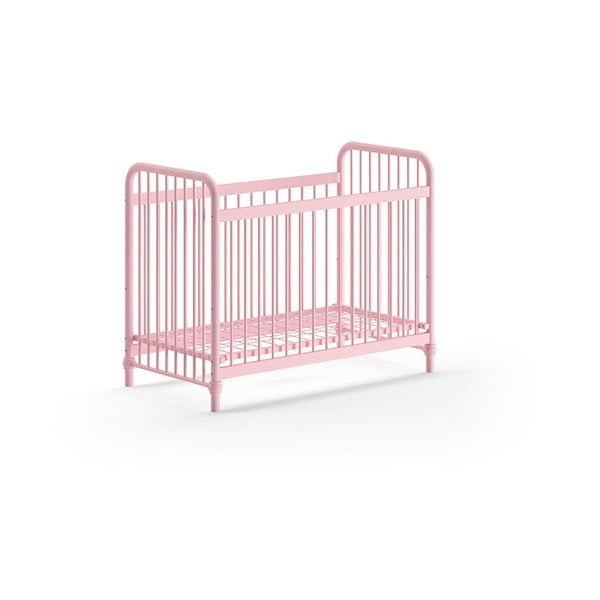 Rozā metāla bērnu gultiņa 60x120 cm BRONXX – Vipack