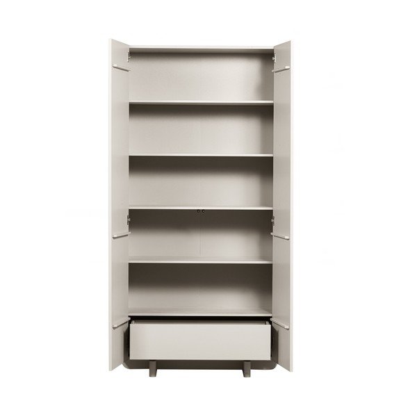Krēmkrāsas priedes masīvkoka modulārais skapis 101x210 cm Basu – WOOOD-image-3