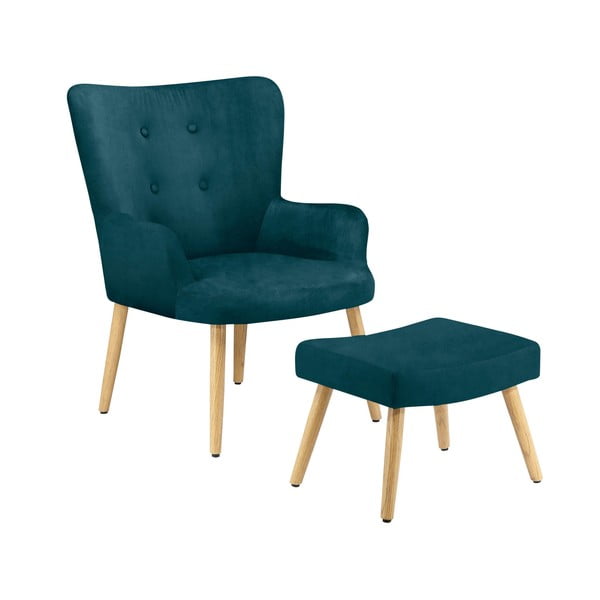 Zaļš/zils samta krēsls Coco – Støraa