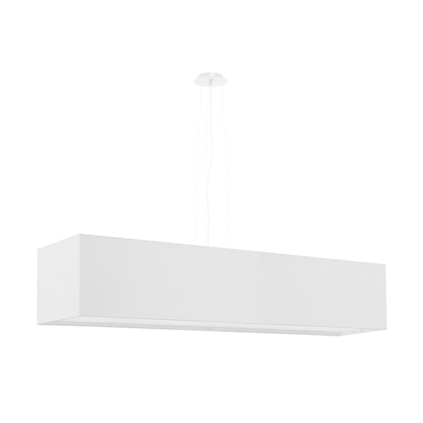 Balta piekaramā lampa ar stikla/auduma abažūru Gryfin – Nice Lamps