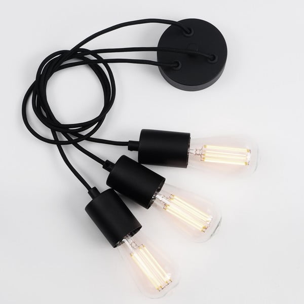 Melna trīsdaļīga piekaramā lampa Sotto Luce Cero Basic-image-4