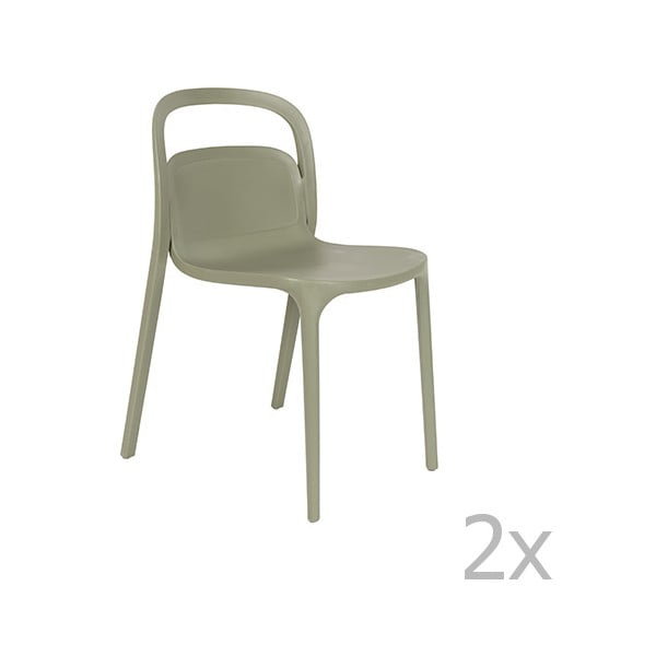 2 zaļo krēslu komplekts White Label Rex