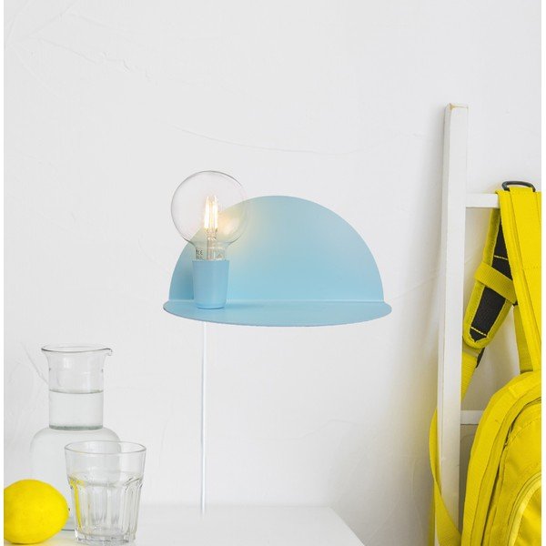 Zila sienas lampa ar plauktu Homemania Decor Shelfie-image-2