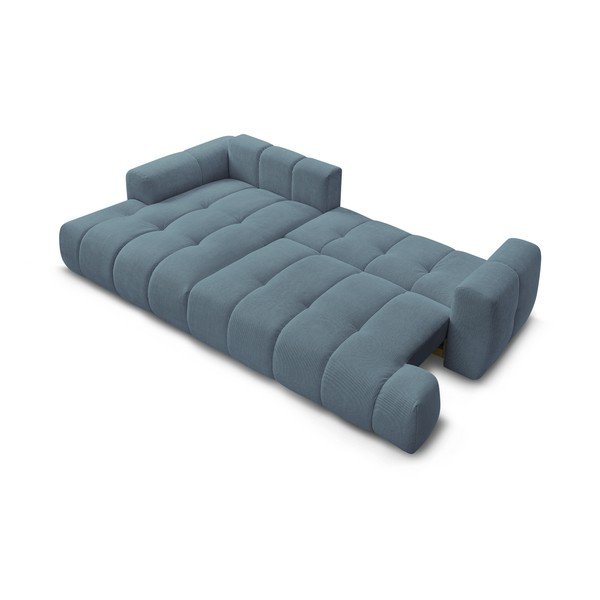 Zils salokāms/ar uzglabāšanas vietu stūra dīvāns (ar kreiso stūri/ar zvilni) Fuji – Bobochic Paris-image-4