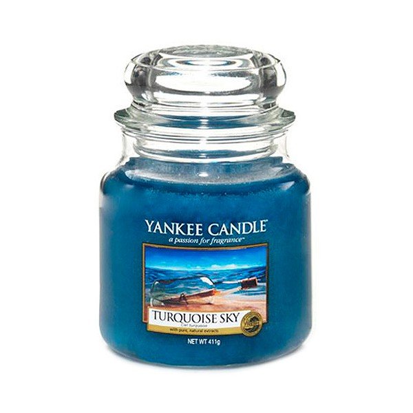 Aromatizēta svece Yankee Candle Turquoise Sky, degšanas laiks 65 - 90 stundas