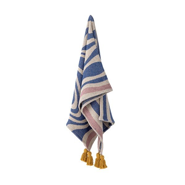 Zils pleds no kokvilnas maisījuma 130x160 cm Arlie – Bloomingville-image-3