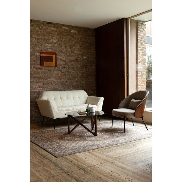 Krēmkrāsas dīvāns no buklē auduma 150 cm Kate – Dutchbone-image-1