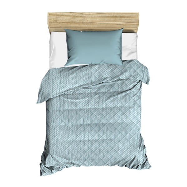 Gaiši zils stepēts gultas pārklājs Amanda, 160 x 230 cm