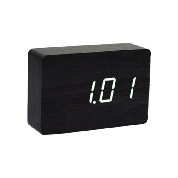 Melns modinātājs ar baltu LED displeju Gingko Brick Click Clock-image-2