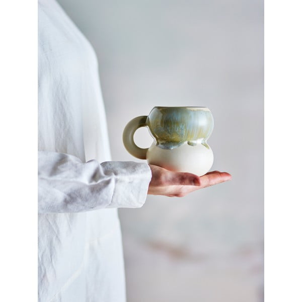 Zilas/krēmkrāsas akmensmasas krūzes (4 gab.) 400 ml Luna – Bloomingville-image-1